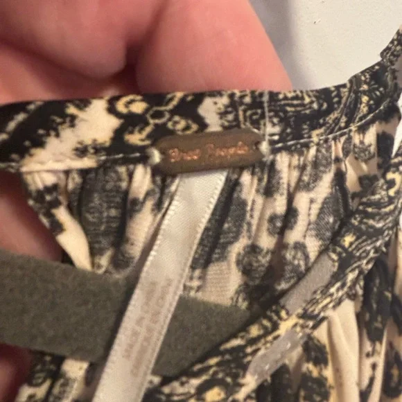 Free People Black and Cream Patterned Dress - Picture 2 of 9